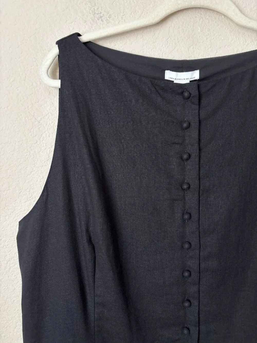 H&M Linen Blend XL Ruffle Hem Mini Dress NEW - Picture 4 of 9